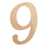 Unfinished Wooden Playball Italic Number 9 (6.25 Inches) in Beige color