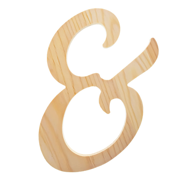 Unfinished Wooden Playball Italic Symbol & (6.25 Inches) in Beige color