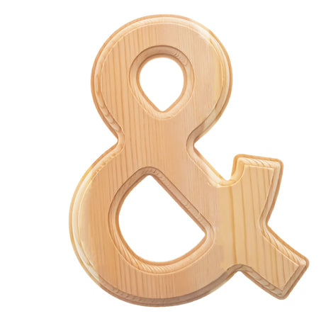 Unfinished Wooden Arial Font Letter Ampersand Symbol & (6.25 Inches) in Beige color