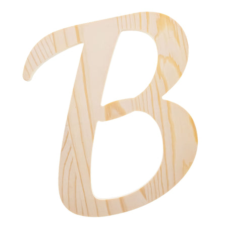 Unfinished Wooden Playball Italic Letter B (6.25 Inches) in Beige color