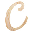 Unfinished Wooden Playball Italic Letter C (6.25 Inches) in Beige color