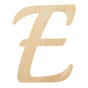 Unfinished Wooden Playball Italic Letter E (6.25 Inches) in Beige color