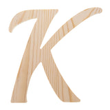 Unfinished Wooden Playball Italic Letter K (6.25 Inches) in Beige color
