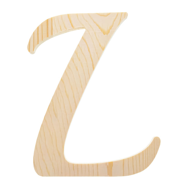 Unfinished Wooden Playball Italic Letter L (6.25 Inches) in Beige color