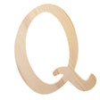 Unfinished Wooden Playball Italic Letter Q (6.25 Inches) in Beige color