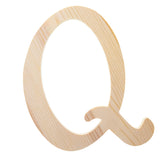 Unfinished Wooden Playball Italic Letter Q (6.25 Inches) in Beige color