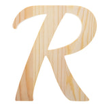 Unfinished Wooden Playball Italic Letter R (6.25 Inches) in Beige color