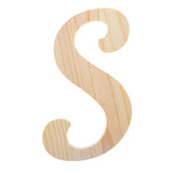 Unfinished Wooden Playball Italic Letter S (6.25 Inches) in Beige color