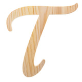 Unfinished Wooden Playball Italic Letter T (6.25 Inches) in Beige color