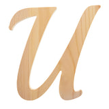 Unfinished Wooden Playball Italic Letter U (6.25 Inches) in Beige color