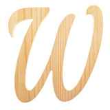Unfinished Wooden Playball Italic Letter W (6.25 Inches) in Beige color
