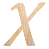 Unfinished Wooden Playball Italic Letter X (6.25 Inches) in Beige color