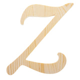 Unfinished Wooden Playball Italic Letter Z (6.25 Inches) in Beige color