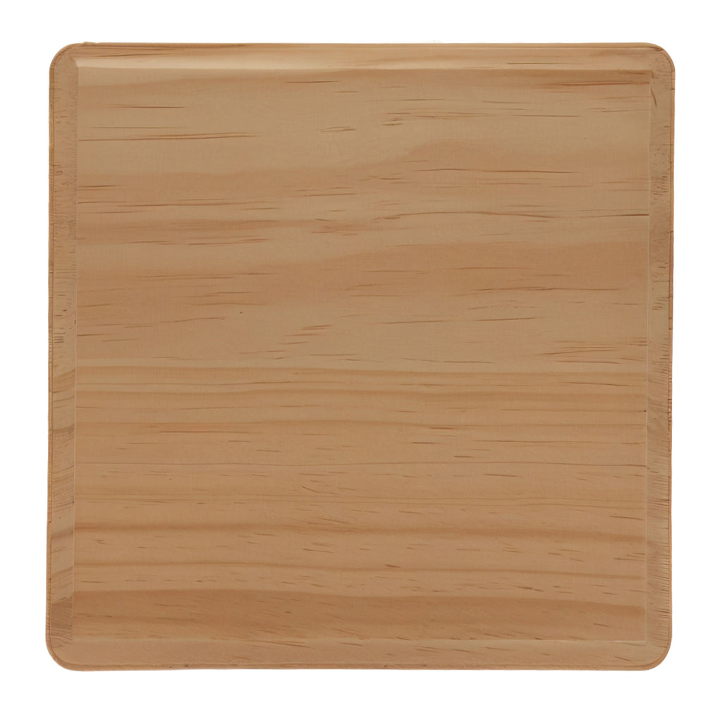 Unfinished Unpainted Wooden Square Shape Plaque DIY Unpainted Craft 6 Inches in Beige color Square