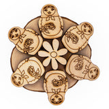 Wooden Matryoshka Coaster for Drinks, Table Coaster in Beige color Star