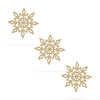 Wood 3 Snowflakes Unfinished Wooden Shapes Craft Cutouts DIY Unpainted 3D Plaques 4 Inches in Beige color