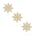 3 Snowflakes Unfinished Wooden Shapes Craft Cutouts DIY Unpainted 3D Plaques 4 Inches in Beige color