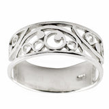 Cut Out Design Sterling Silver Ring (Size 6) in Silver color