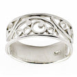 Cut Out Design Sterling Silver Ring (Size 7) in Silver color,  shape