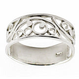 Cut Out Design Sterling Silver Ring (Size 7) in Silver color,  shape