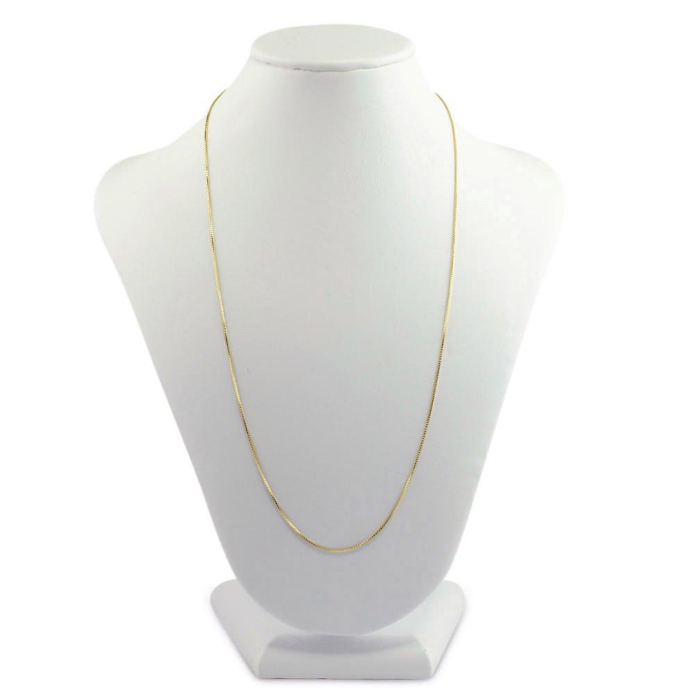 Box Design Sterling Silver Vermeil Chain 18 Inches in Gold color,  shape