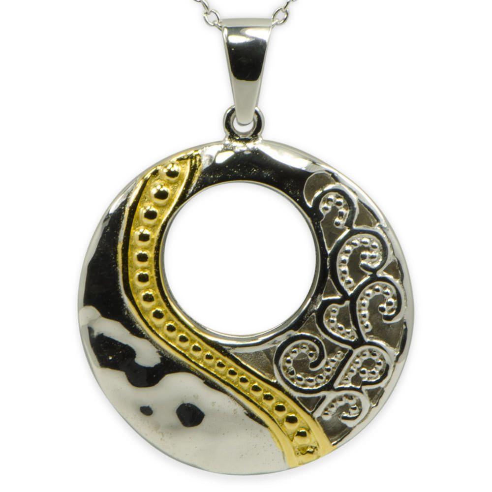 Abstract Sterling Silver Necklace in  color, Round shape