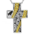 Abstract Cross Sterling Silver Necklace in  color,  shape
