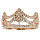 Crown Sterling Silver Ring (Size 6) in Gold color