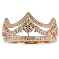 Crown 14 Karat Gold Plated Sterling Silver Ring (Size 7) in Gold color