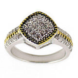 Vermeil CZ Sterling Silver Ring (Size 7) in Silver color