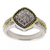 Vermeil CZ Sterling Silver Ring (Size 7) in Silver color,  shape