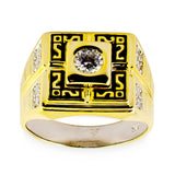 Vermeil 14k Yellow Gold  Sterling Silver Men's Ring (Size 10) in Gold color,  shape