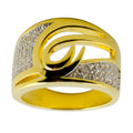 Vermeil CZ 14k Gold Plated Sterling Silver Ring (Size 6) in Gold color