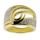 Vermeil CZ 14k Gold Plated Sterling Silver Ring (Size 7) in Gold color
