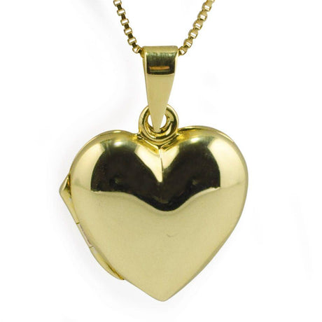 Heart Locket 14 Karat Gold Plated Sterling Silver Locket in Gold color