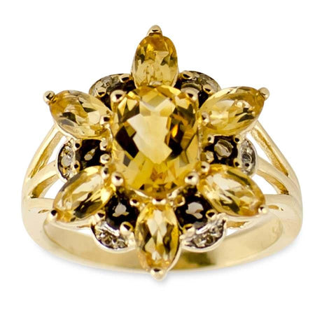 Preciada Vermeil Collection Sterling Silver Ring (Size 7) in Gold color,  shape