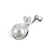 Pearl Sterling Silver Pendant in Silver color