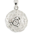 Bezel CZ Sterling Silver Pendant in Silver color,  shape