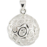 Bezel CZ Sterling Silver Pendant in Silver color,  shape