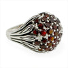 CZ Berry Sterling Silver Ring (Size 7) in Red color,  shape