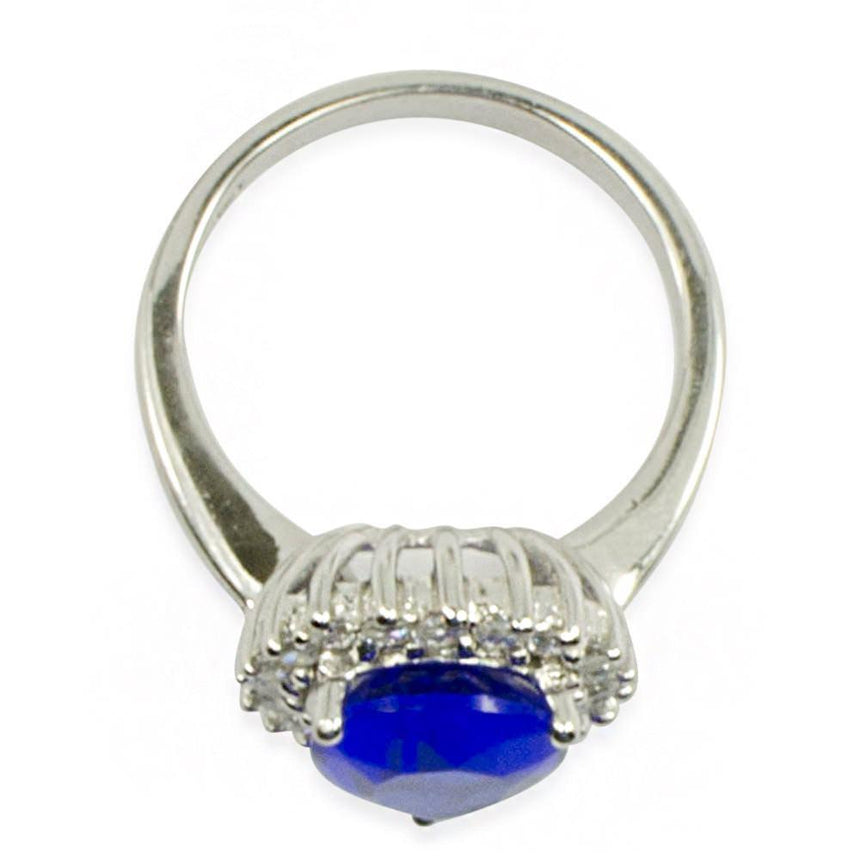 CZ Sterling Silver Ring (Size 7) , dimensions in inches:  x  x