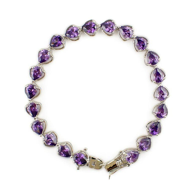 Rhodium Plated Sterling Silver Bracelet in  color