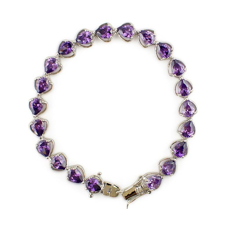 Rhodium Plated Sterling Silver Bracelet in  color
