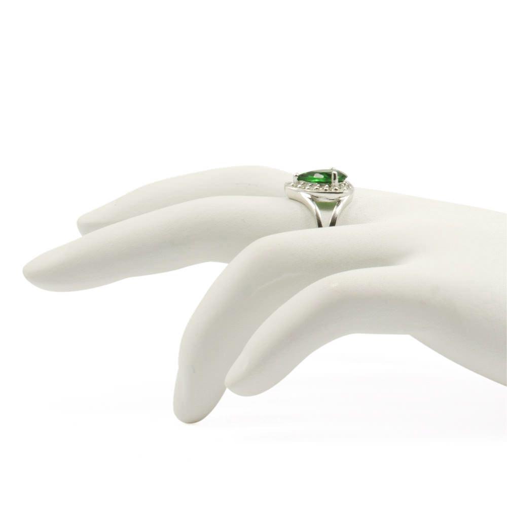 CZ Rhodium Plated Sterling Silver Ring (Size 8) , dimensions in inches:  x  x