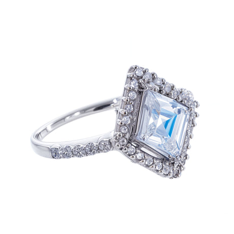 CZ Sterling Silver Ring (Size 6) in Silver color