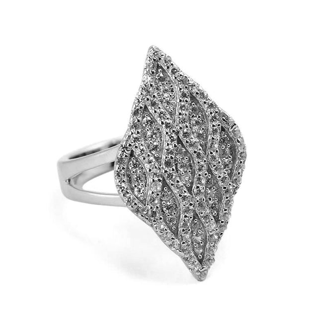 New CZ Sterling Silver Ring (Size 6) in Silver color,  shape