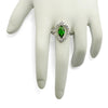 Buy Online Gift Shop Green Rhodium CZ Sterling Silver Ring (Size 6)
