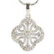 Rhodium Plated CZ Sterling Silver Pendant in Silver color,  shape