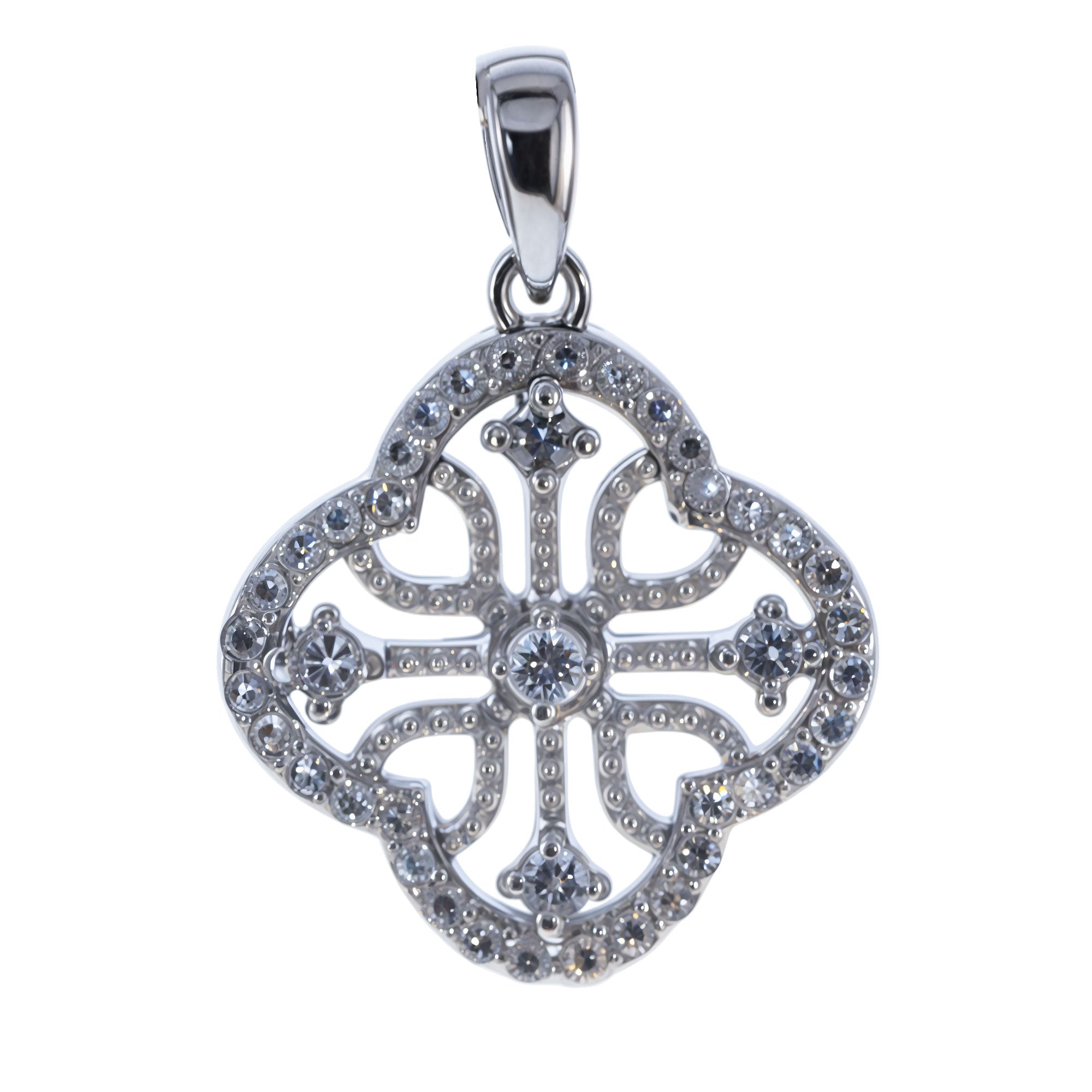 CZ Sterling Silver Pendant in Silver color