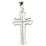 Cross Cut Out CZ Sterling Silver Pendant in Silver color